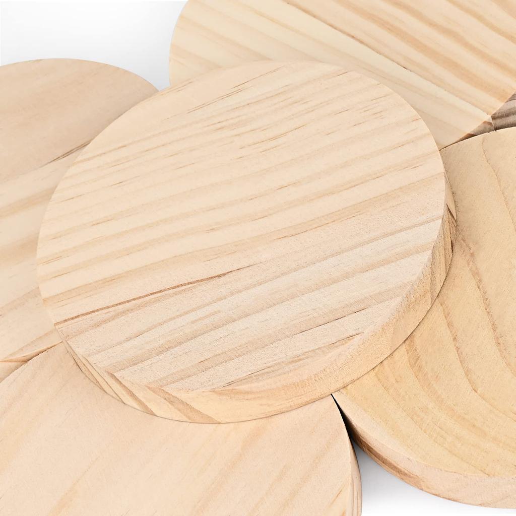 Yangbaga Set of 5 15cm Wood Slices, Unfinished Wood Chips, Round Coasters, DIY Doodles, Wood Pieces, Decorative Wooden Cards, Natural Wood Pendants,