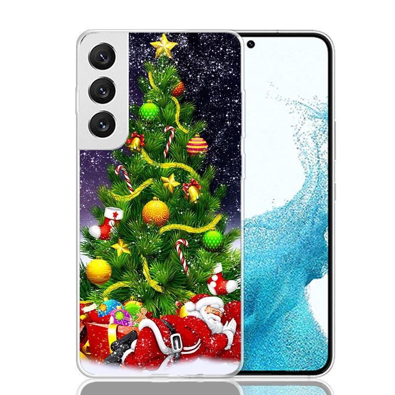 Christmas Santa Claus Present Phone Case For Samsung Galaxy S25 S24 S23 S22 S21 FE S20 Ultra S10 Plus Art Customized Coque Capa