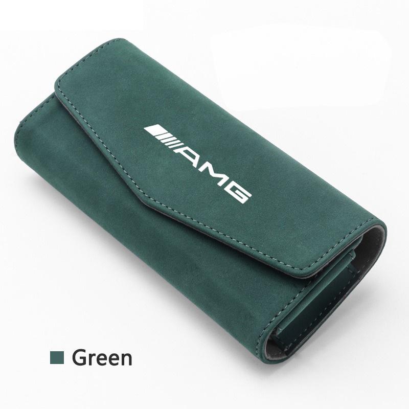 ZQE1 Car Sun Visor Glasses Holder Clip Eyeglasses Storage Bag Accessory For Mercedes Benz AMG W176 W212 W168 W222 W204 W190 C300