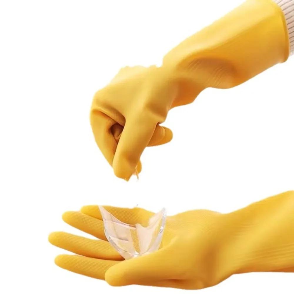 Beef Tendon Dish Washing Gloves Rubber Latex Gloves Women's Laundry Waterproof Rubber Household Kitchen Labor Thick Gloves
