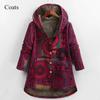 2025 Fashion National Style Women's Coat Long Printed Hoodie Winter Thick Warm Retro Large Size Temperament Slim Coat