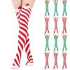 Women's Christmas Doll Socks Stripe Knee-High Socks