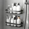 Wall-mounted Storage Bracket Metal Shelf Rustproof Corrosion Resistant Strong Load-bearing Easy Installation Bathroom Shelf Shower Caddy