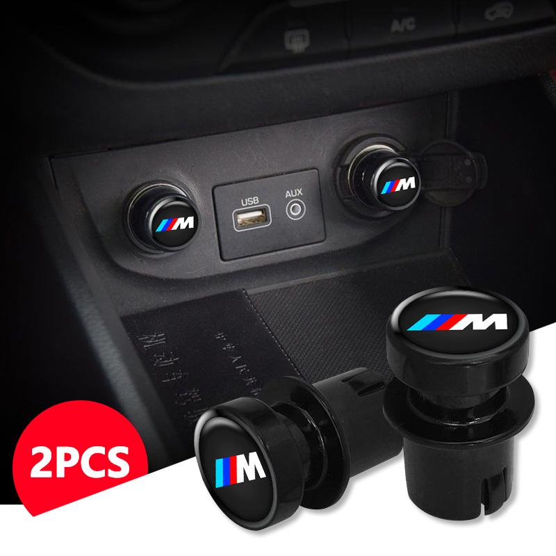 2pcs Car Cigarette Lighter Cover Eject Button Dust Cover for BMW X1 X3 X4 X5 E46 E90 F20 E60 E39 F10 M1 M2 M3 M5 M6 E87 M Power cybf04