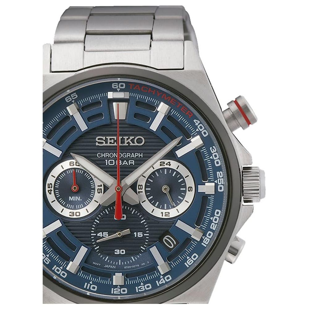 Seiko Chronograph Blue Men's Watch SSB407P1 Stainless Steel Water Resistant 100m