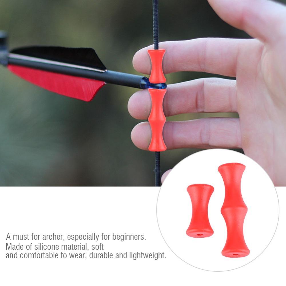 Silicone Bowstring Finger Guard Non-Slip Finger Savers Finger Protector Tabs Hunting Accessories
