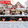 Spanish Christmas Santa Claus & Reindeer Yard Banner, Outdoor Garden Fence Holiday Party Decor
