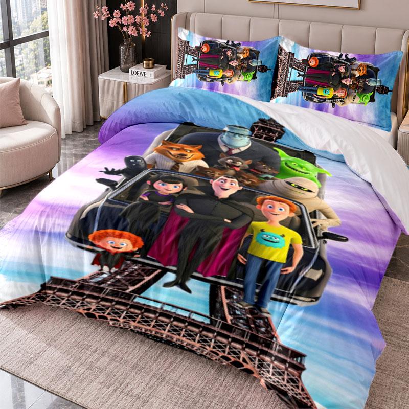 Hotel Transylvania 3Pcs Bedding Set Duvet Cover With Two Pillowcases For Bedroom Home Decoration