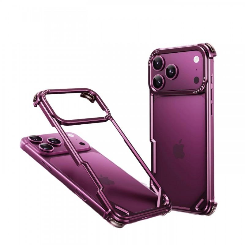 Metal Bumper Phone Case IPhone 17 Pro 18 Max Shockproof Slim Frame Heat Dissipation Anti-fingerprint Hollow Design