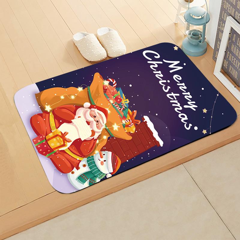Ковер Деда Мороза, домашний напольный коврик, коврик для входной двери, нескользящий коврик для ног, рождественское украшение