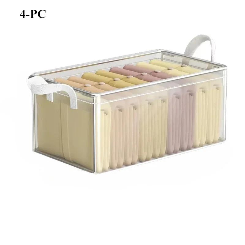 Pvc Transparent Storage Box Reinforced Handles Clothes Stackable Practical Sundries Boxes Storage Box Foldable Multi Purpose Bin