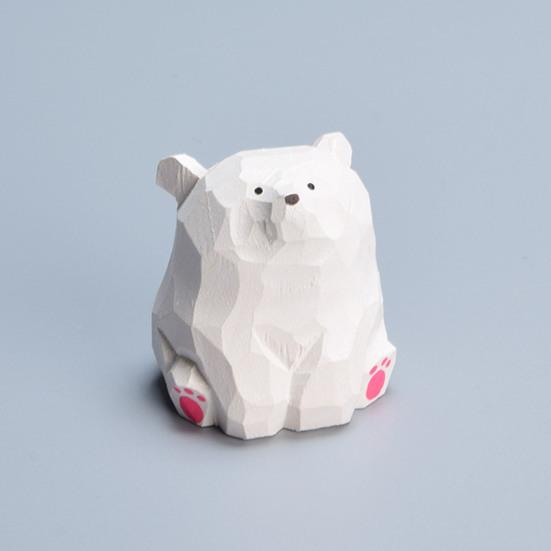 Деревянная фигурка медведя, миниатюрная статуэтка медведя, деревенское настольное украшение для детской комнаты в спальню