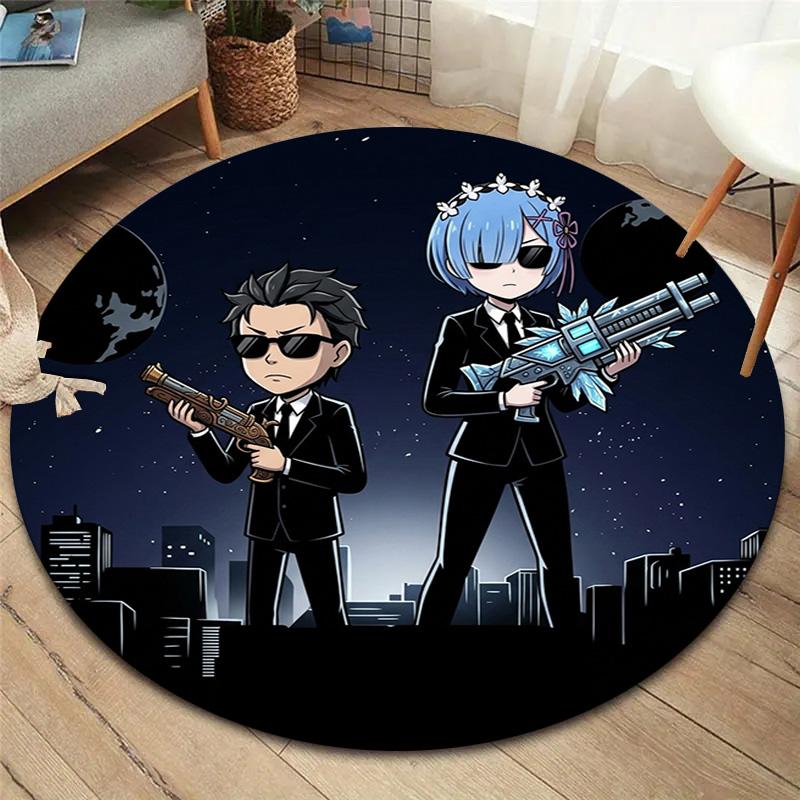 Re Zero Круглый ковер Ковер для гостиной спальни дивана игровой комнаты Декор Нескользящий коврик для пола