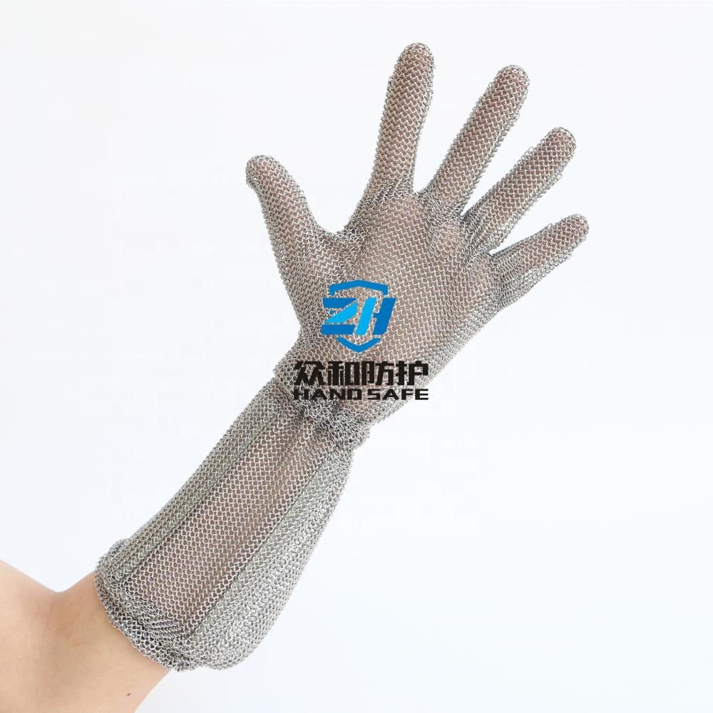 Chainmail Stainless Steel Glove Metal Mesh Gloves Hand Protection Safety Gloves With Spring Strap for Poultry Processors