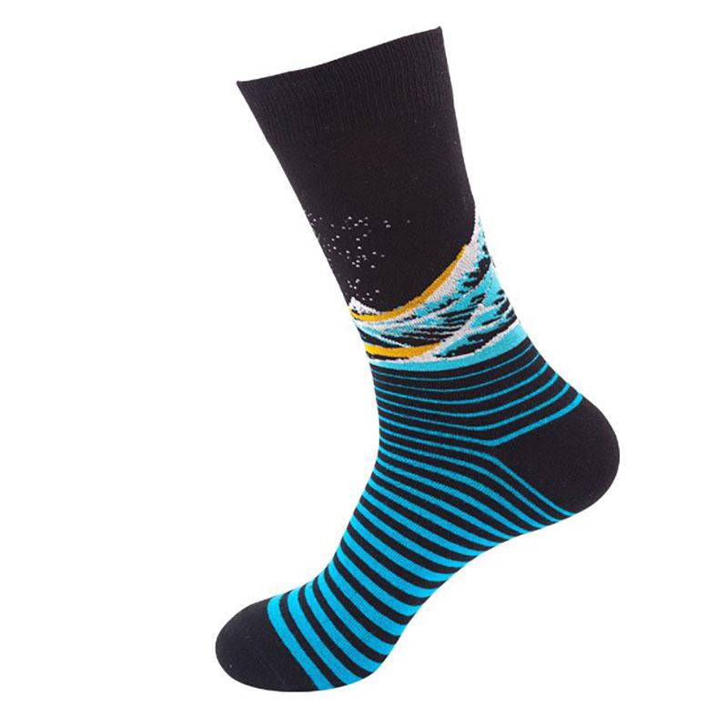 1 пара новых модных повседневных носков Happy для мужчин, женские носки средней длины в стиле хип-хоп с ромбическими точками