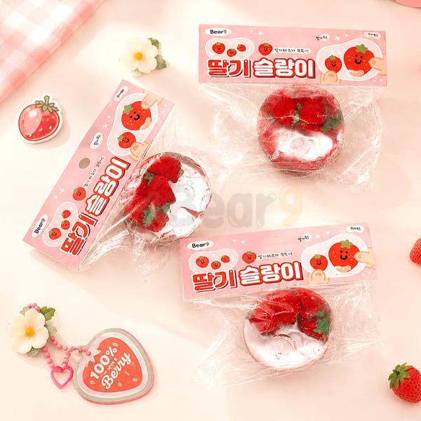 BEAR9 Strawberry Slime squishy Slangi