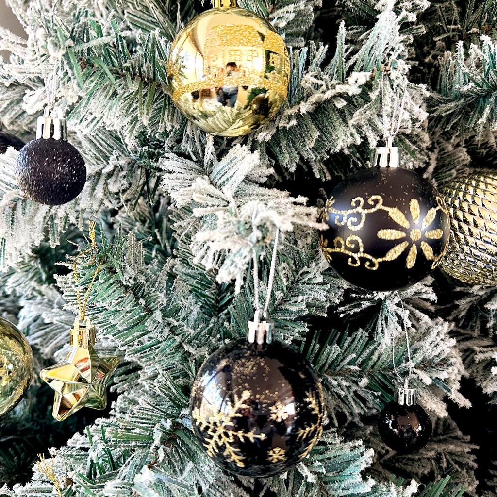 Новогодние украшения: Раскрашенная неровная бумажная коробка набор цветных шаров