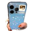 Фиолетовый Чехол-Окно с Цветочным Рисунком для Кошки для Apple iPhone 16/17 Pro/Pro Max - Матовое Покрытие