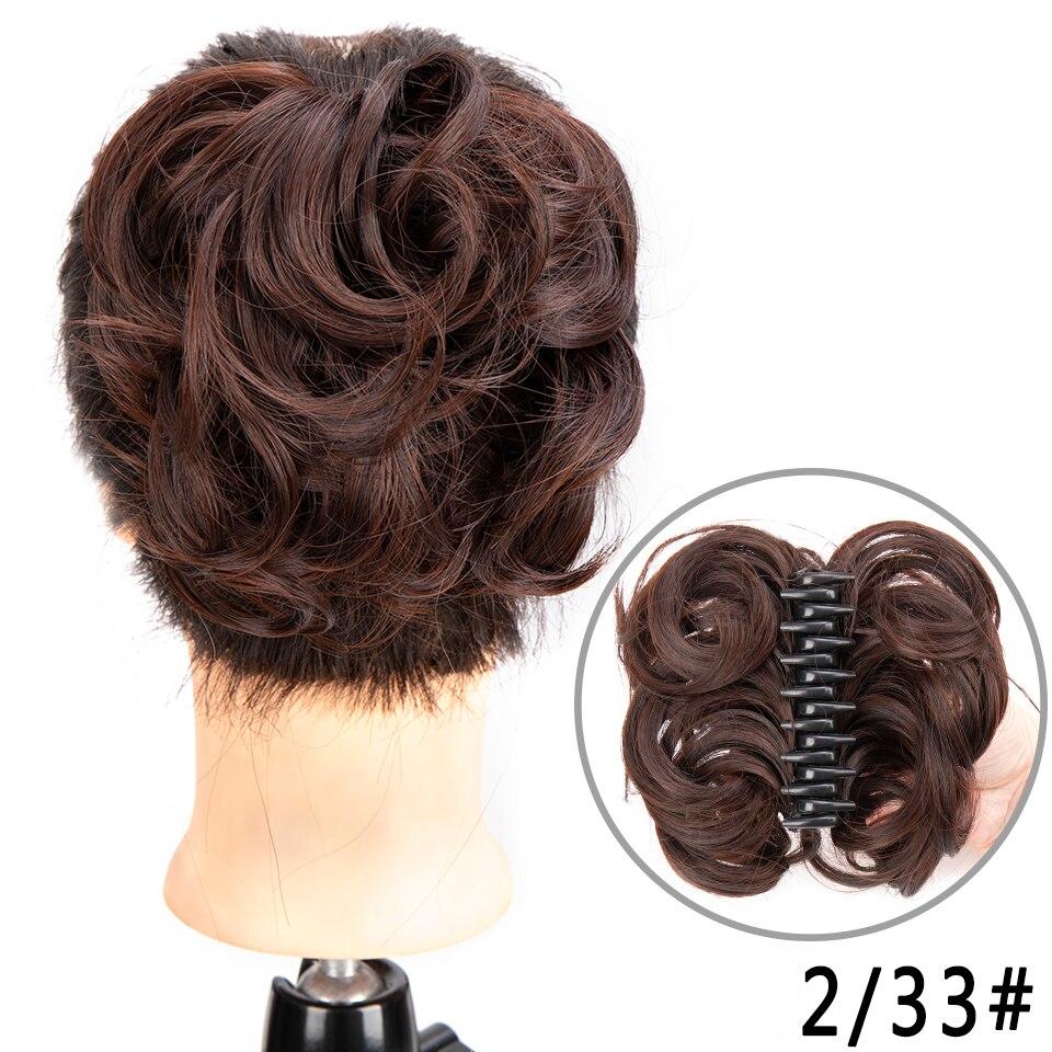 LUPU Синтетический вьющийся шиньон, пончик для волос, булочка, подушечка для наращивания волос, черный, коричневый, прическа, шиньон с когтями, грязные булочки для женщин