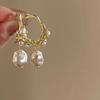 Vintage Special-Shaped Faux Pearl C Design Earrings Suitable For Women