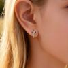 Vnox Gold Color Bow Zirconia Earrings For Women,Trendy Party Jewelry Colorful Crystal Ear Accessories Valentine's Day Gift