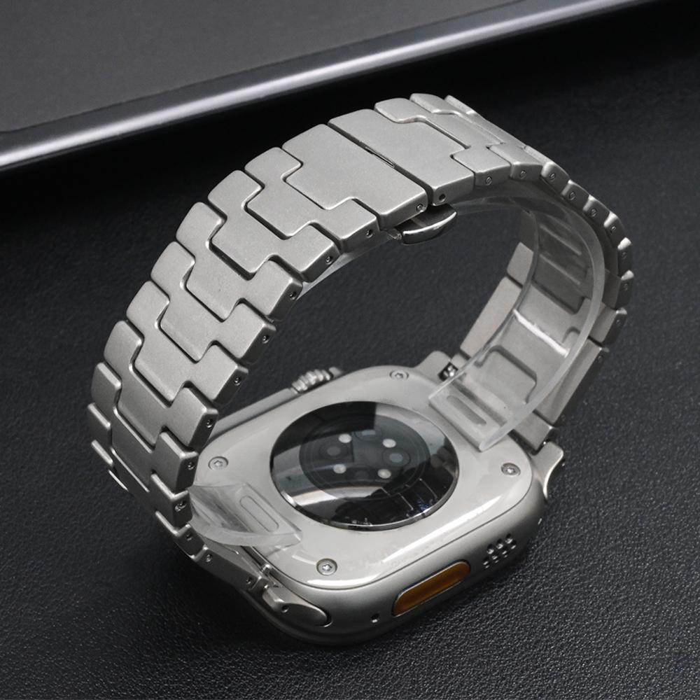 Титановый ремешок для Apple Watch Ultra 3 2 49 мм Серии 11 10 46 мм Grand H Ремешки Для iwatch9 8 7 6 SE 45 мм 44 мм Роскошный мужской браслет