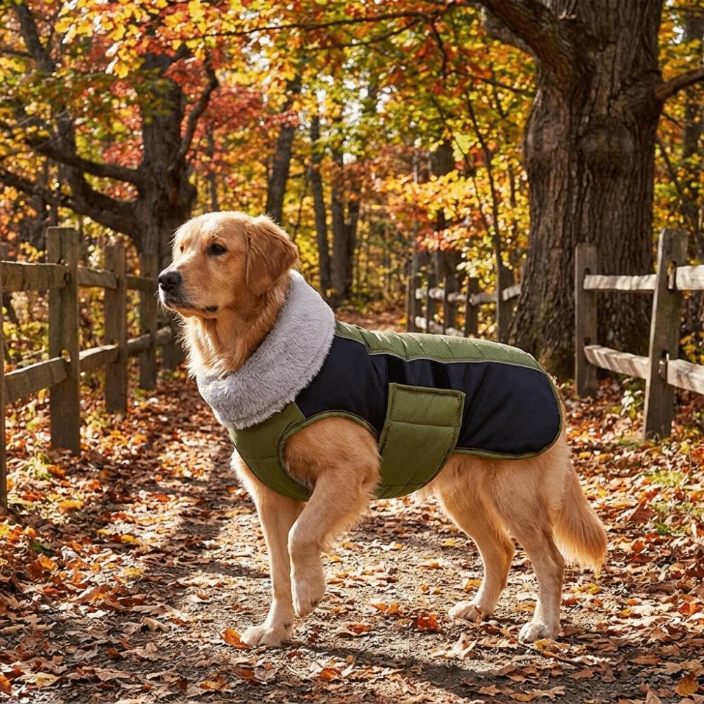 Windproof Dog Winter Coat Thickened Dog Ski Suit Padded Pet Coat Dog Vest Jacket Outdoor