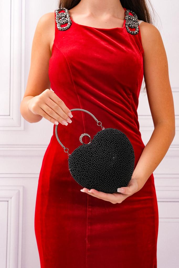 Women's Stylish and Useful Evening Dress Bag Women's Heart Stoned Saxe Blue Evening Dress Bag