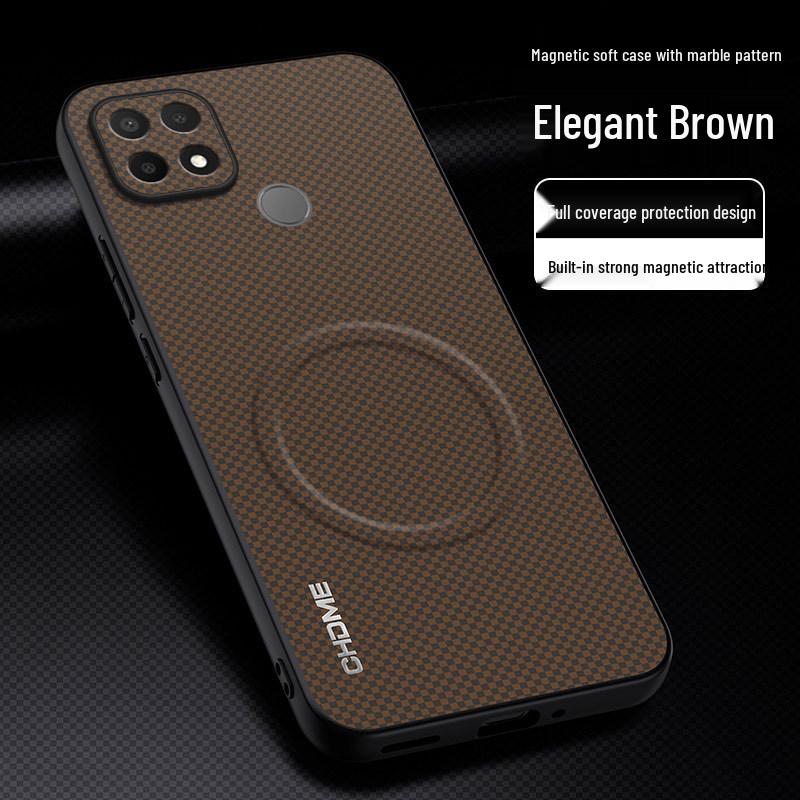 Защитный чехол Realme C21Y с полным покрытием - Противоударный, Магнитная застежка, Модная текстура