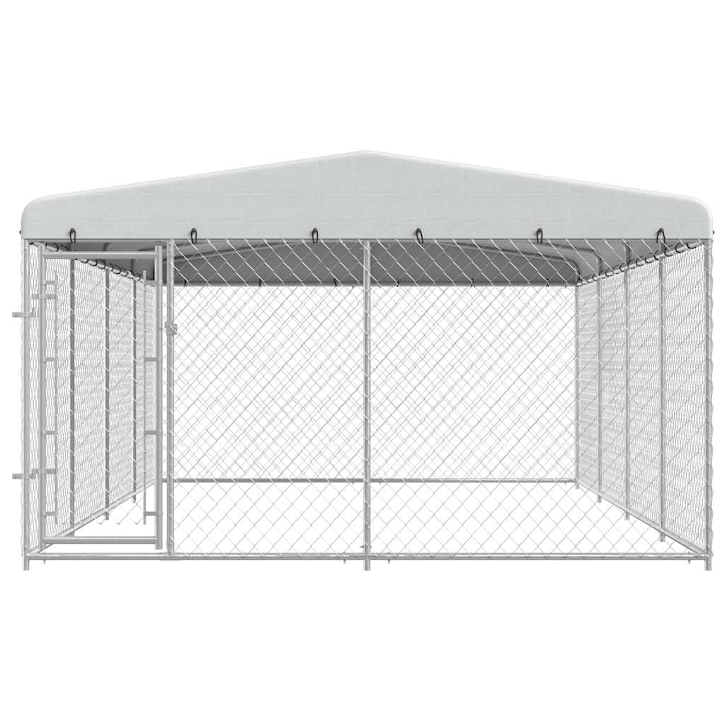 Outdoor Dog Kennel with Roof 7.6 x 3.8 x 2.3 m