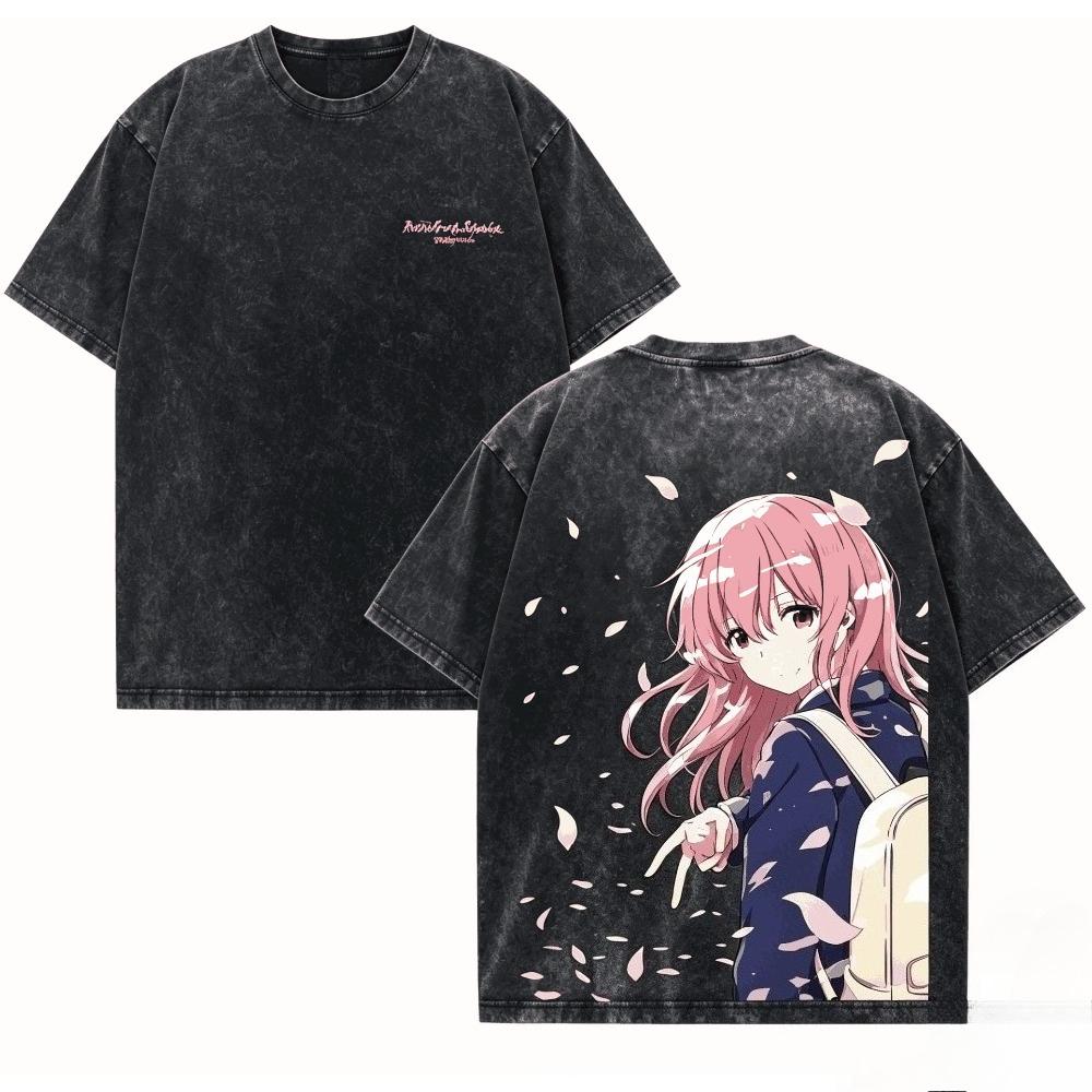 Футболка A Silent Voice Washed T Shirt 2026 Новая модель Одежда с индивидуальностью Рубашка Одежда на весь год Винтаж Ретро Мода Винтажные Парные
