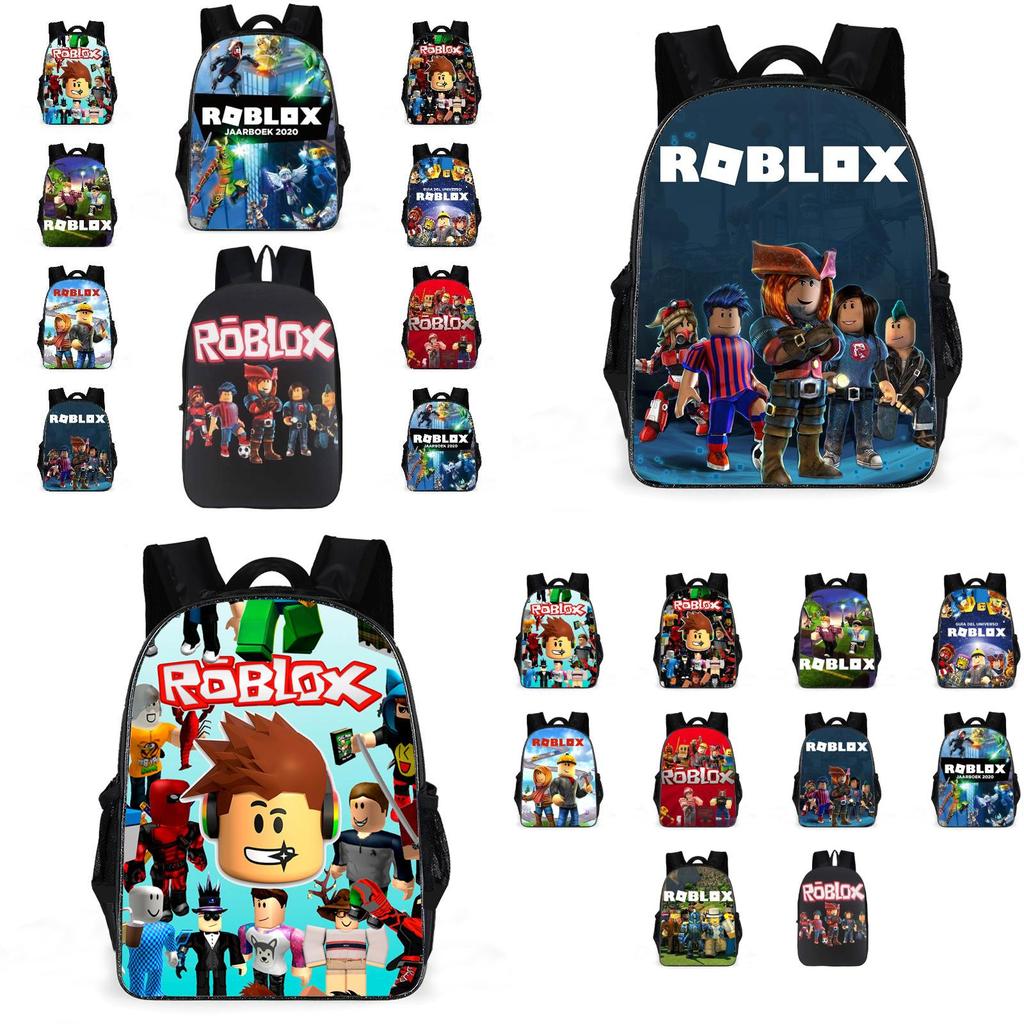Двухслойный водонепроницаемый рюкзак Roblox с цветочным принтом для детей, идеально подходит для школы и путешествий