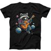 Raccoon Playing Guitar In Space Best Seller Funny Gift Black Tee T Shirt 317