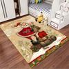 Santa and Dog Christmas Scene suitable as a non-slip mat for the living room or bedroom sofa