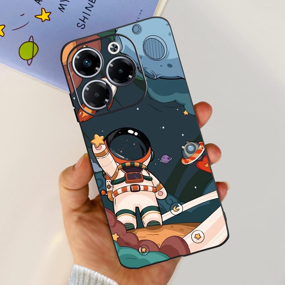 Чехол для телефона Infinix Note 40x 5G Note40x 40 x X6838 Бампер Оболочка Крутой Мультяшный Кот Рисунок Мягкий Черный ТПУ Силиконовая Задняя Крышка