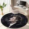 French legendary rock singer and actor Johnny Hallyday Round Carpet Soft Home Decoration Corridor Table and Chair Anti slip Outdoor Floor Mat rug H1