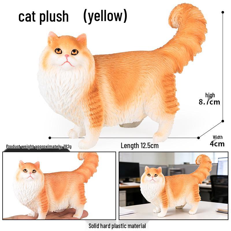 Three-Color Animal Model Plush Cat Toy - British Shorthair, Siamese, Persian, Orange, and Leopard Cat Simulation for Kids.
