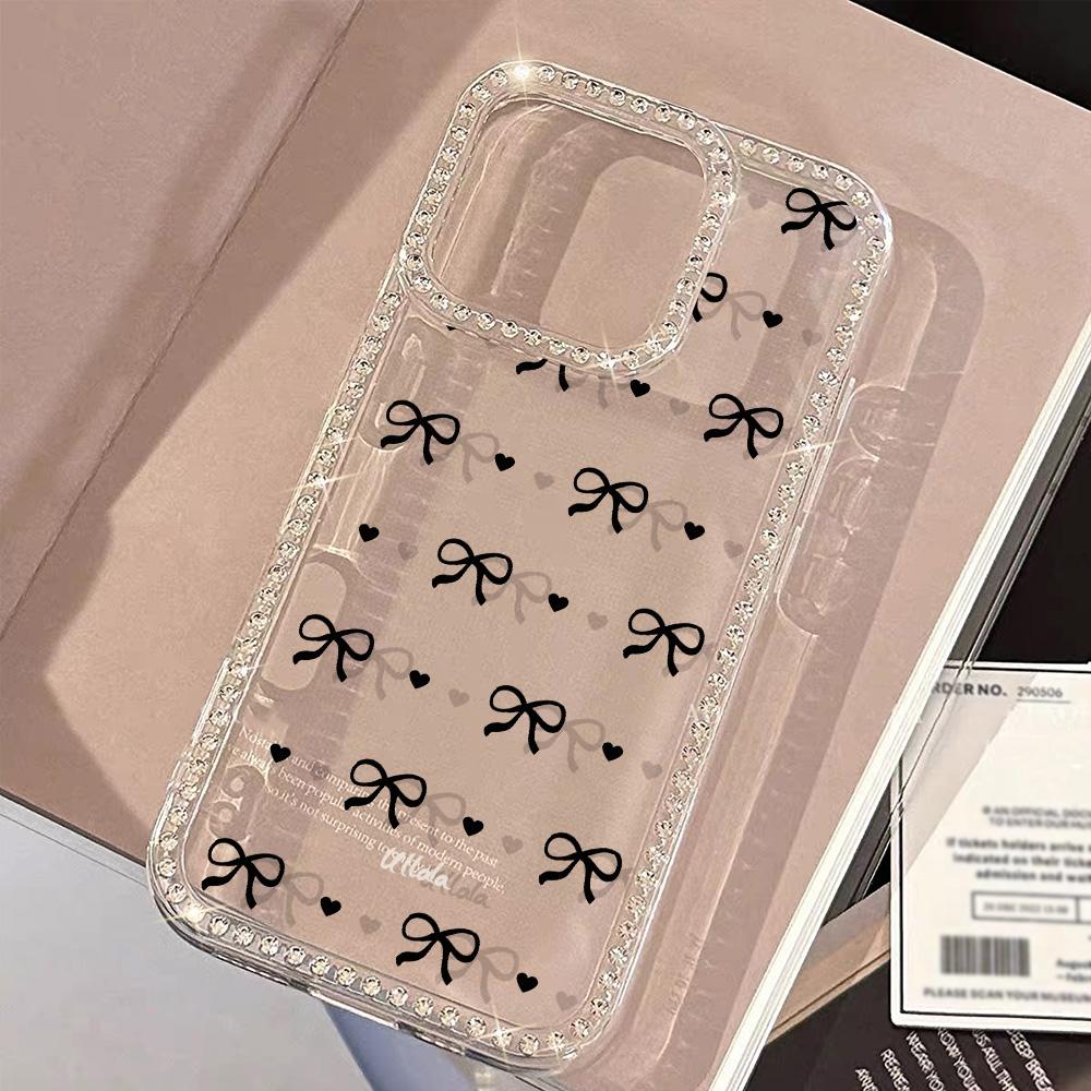 Чехол-браслет с цепочкой для iPhone 17 16 15 13 14, Air 17 12 14 16 Pro 17 14 16 Pro Max, с милым узором в виде сверкающих бриллиантов и ремешком.