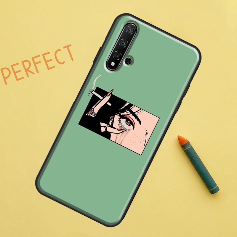 Эстетический чехол с изображением девушки-аниме в стиле поп-арта для Huawei Nova 10 9 SE 5T Y90 Y70 Y60 Y61 Nova 3i 7i 8i 11i P20 P40 P30 Lite P60 Pro