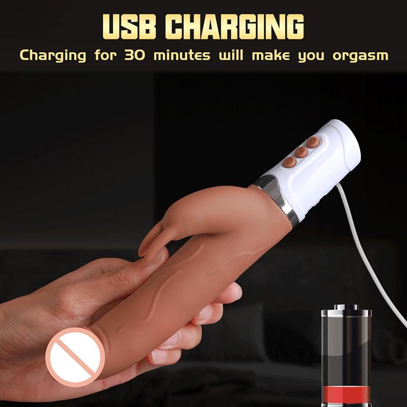 Телескопический фаллоимитатор-вибратор для женщин, стимулятор клитора, игрушка для взрослых, эротические секс-машины, женская вагина, страпон, мастурбатор, оргазм