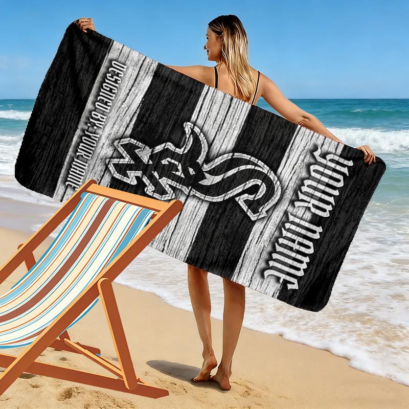 Name Custom Chicago White Sox Print Beach Towel, Large Soft Quick Dry Towel for Beach Camping Swimming