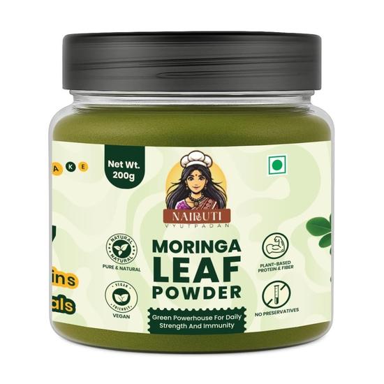 Nairuti Vyutpadan Moringa Leaf Powder 200g | 100% Pure Sahjan Superfood — Immunity, Iron & Calcium Rich • Preservative-Free