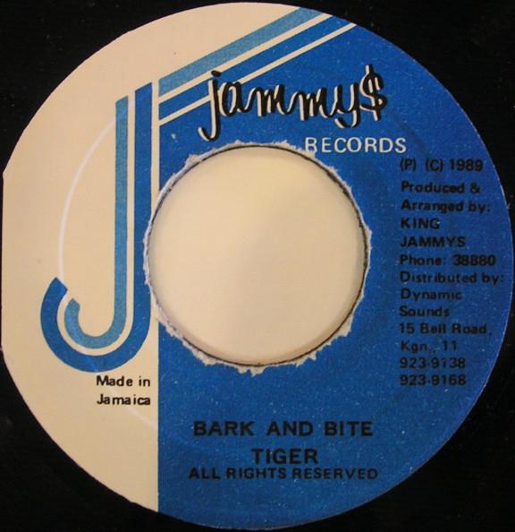 7-дюймовая пластинка TIGER Bark And Bite NONE Jammys Records 1989 Ямайка Регги Ска Даб Б/у