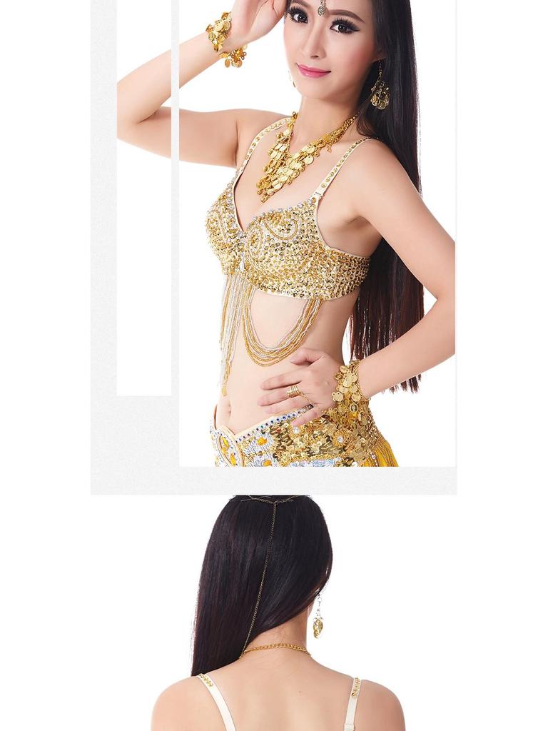 B15 Расшитый бисером лиф для танца живота - Костюм ручной работы, топ нижнего белья с красивым дизайном спины