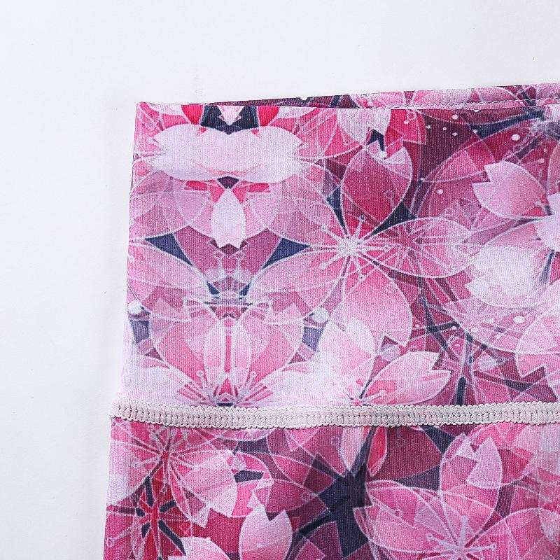 Новые женские леггинсы для йоги с принтом вишневого цвета, быстросохнущие спортивные леггинсы для бега, одежда для фитнеса и йоги