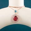 BELLA BOX Великолепный овальный красный кулон с цирконием, женское ожерелье для свадебной церемонии, вечеринки, полный ослепительный кубический циркон, женские украшения на шею