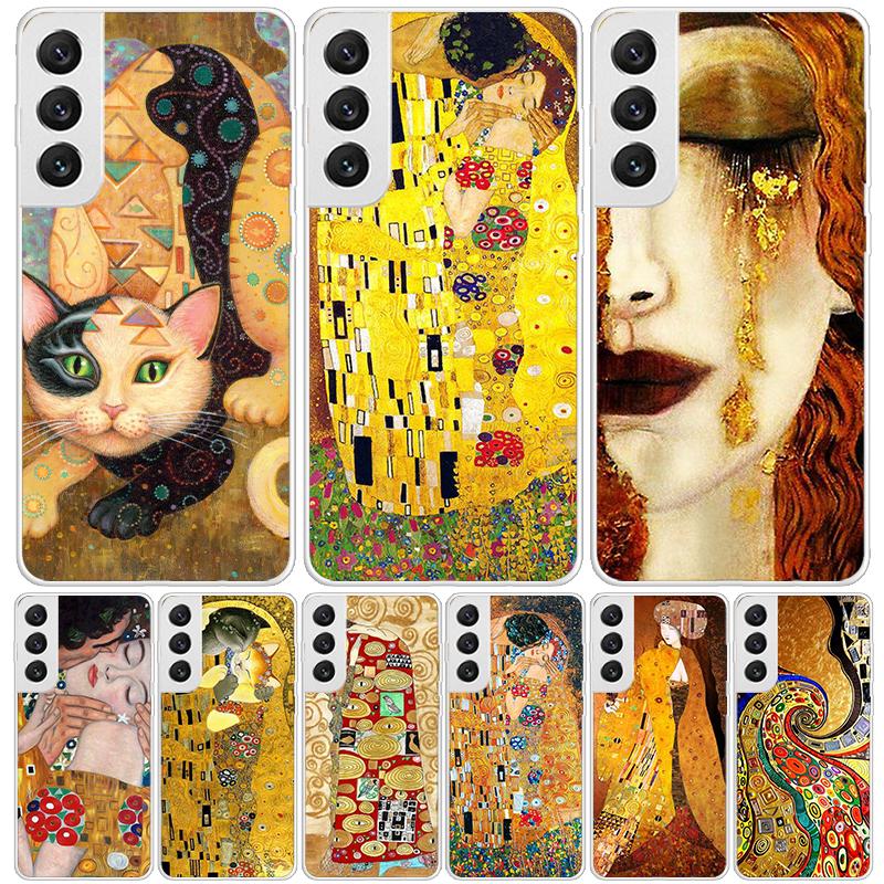 Поцелуй Густава Климта Дизайн Для Чехла Телефона Samsung Galaxy S25 S24 S23 S21 S22 Ultra S10 Plus S20 FE + Корпус Оболочка Coque Чехол