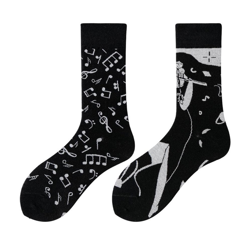 Asymmetric Colorful Christmas Cotton Socks for Couples