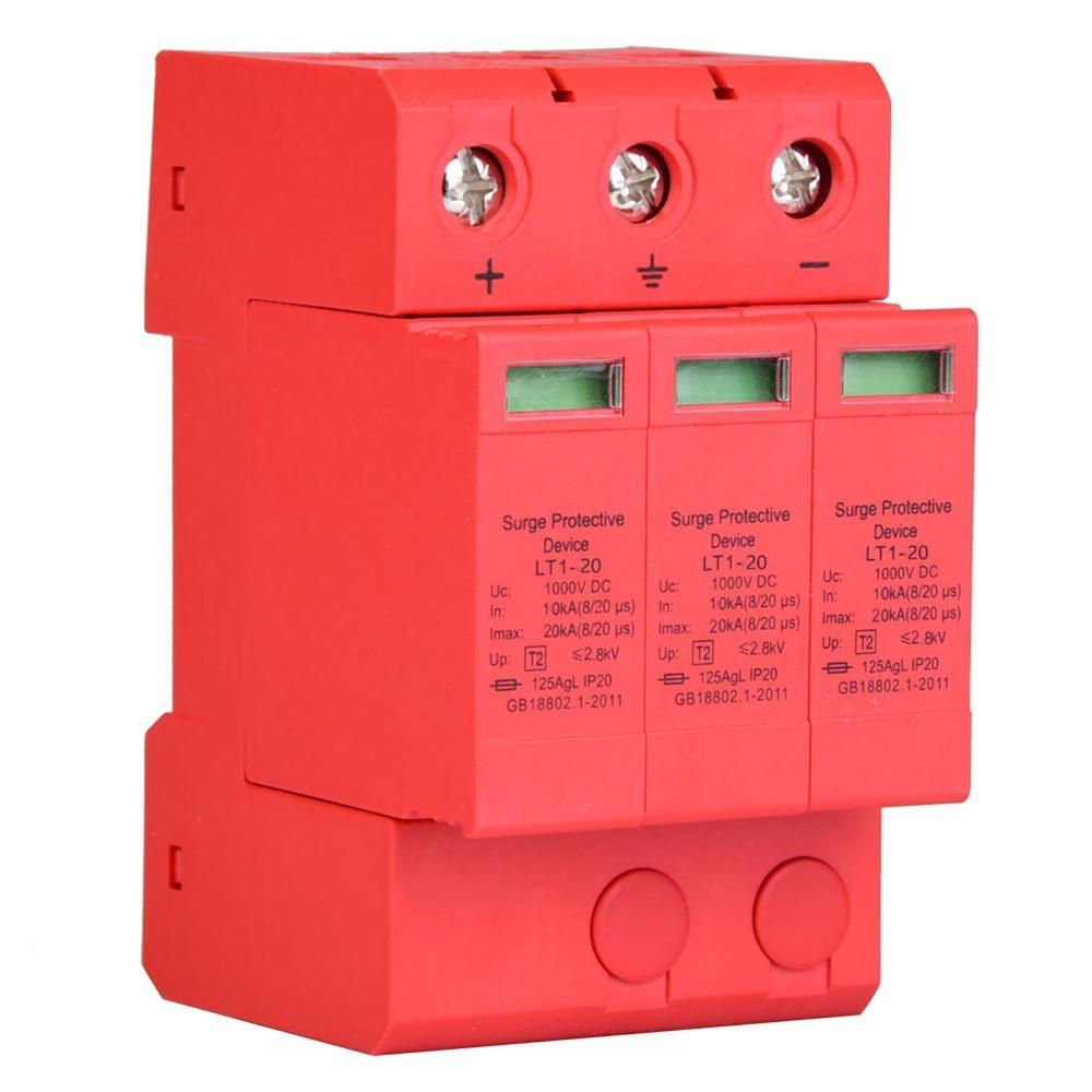 1000VDC DC Power Protector 20KA Lightning Protection Arrester House Protection