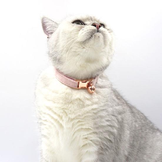 Кошачий ошейник бархатный однотонный ожерелье-чокер для питомца с колокольчиком регулируемый шейный ошейник для кошки котенка щенка маленьких собак